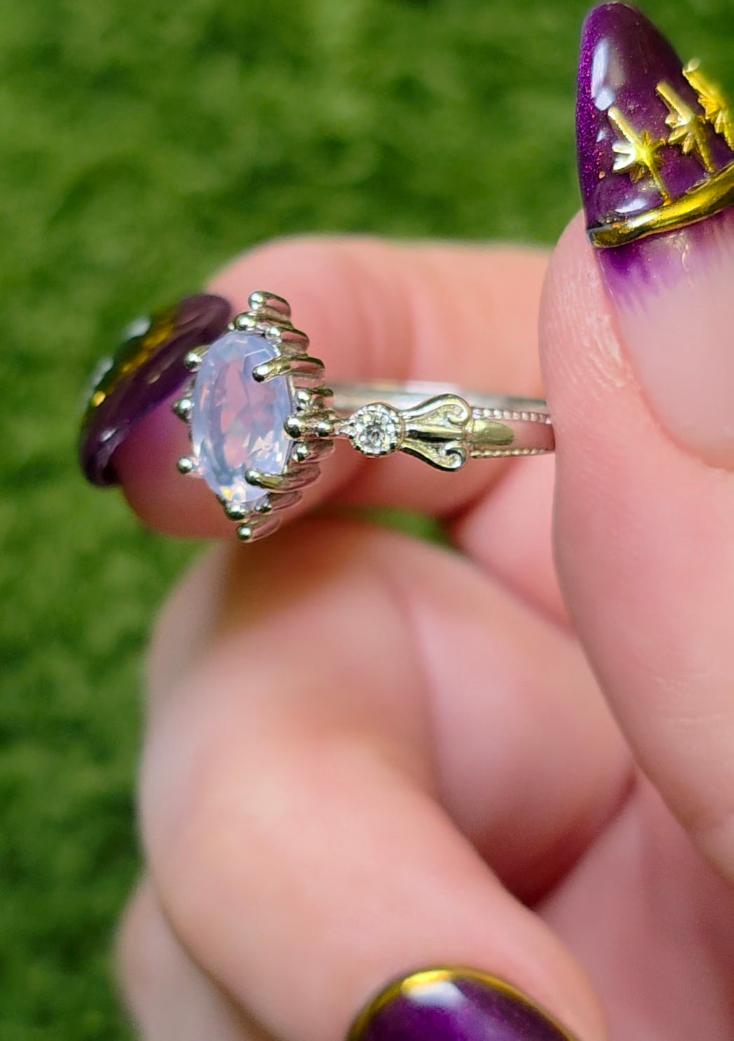 Lavender Moon Quartz Oval Ring