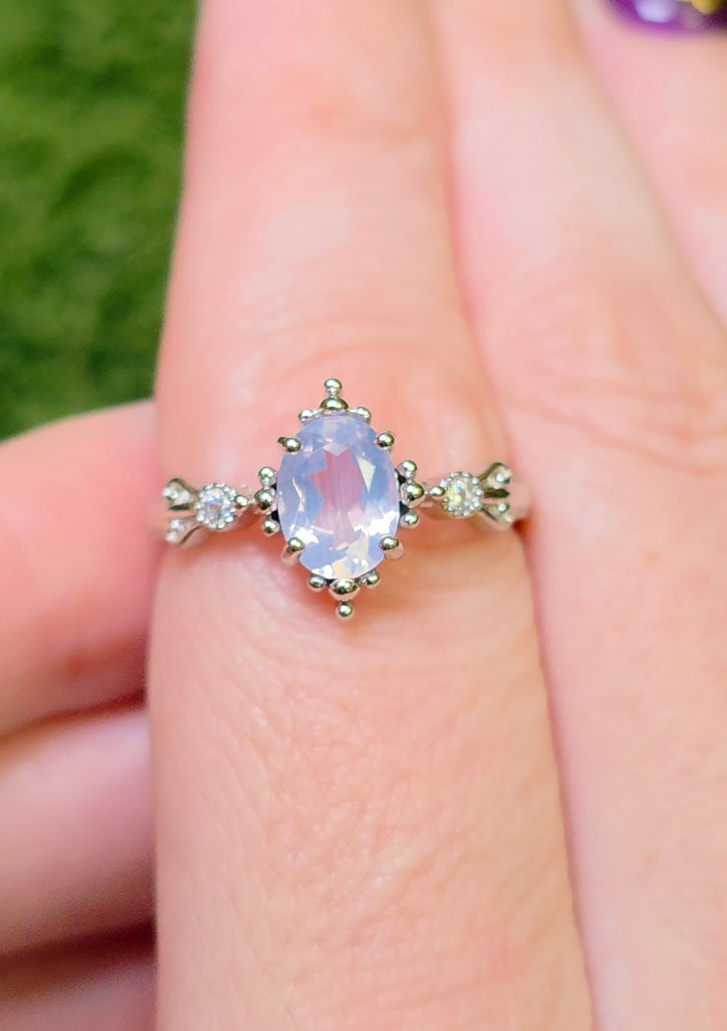 Lavender Moon Quartz Oval Ring