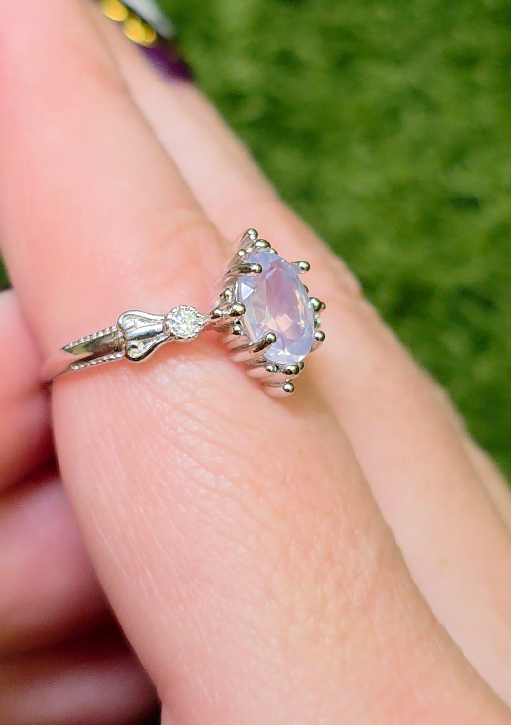 Lavender Moon Quartz Oval Ring