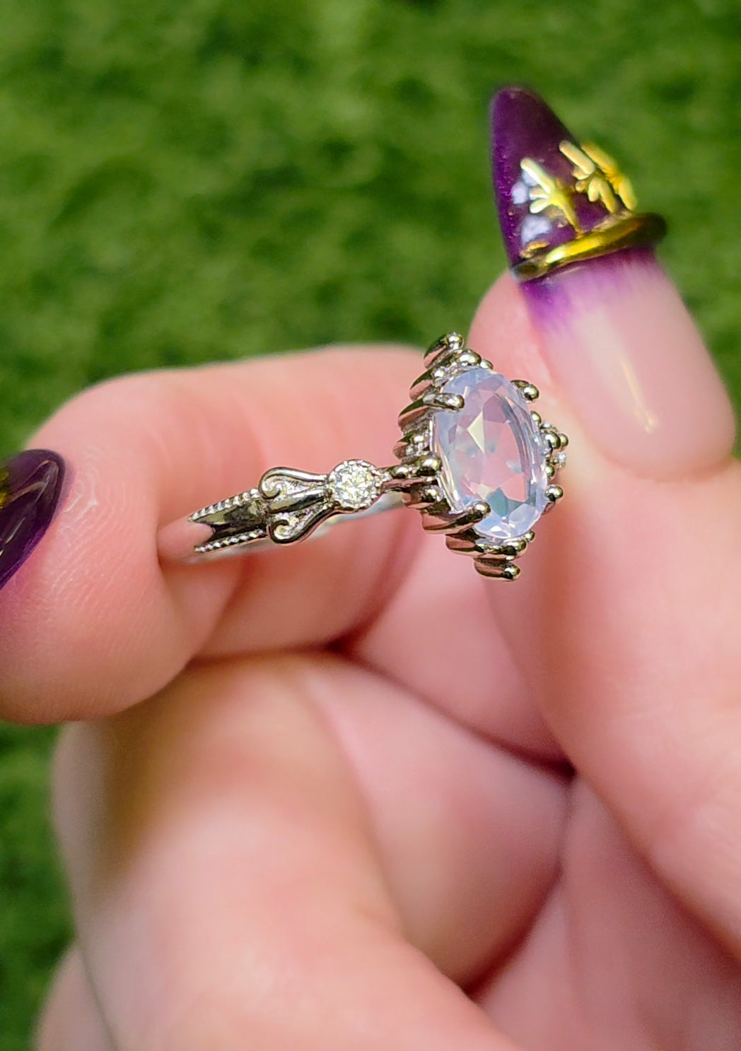 Lavender Moon Quartz Oval Ring