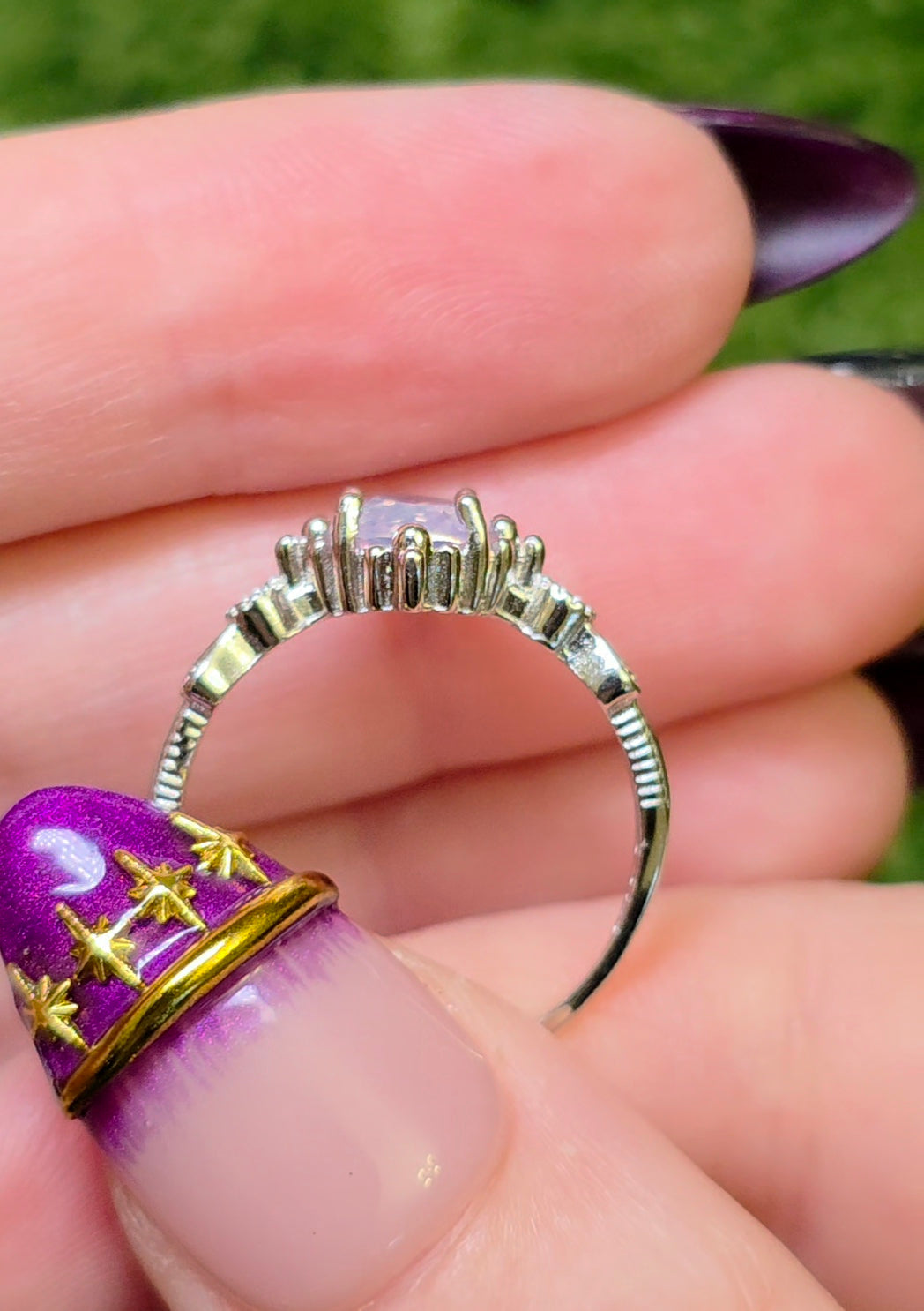 Lavender Moon Quartz Oval Ring
