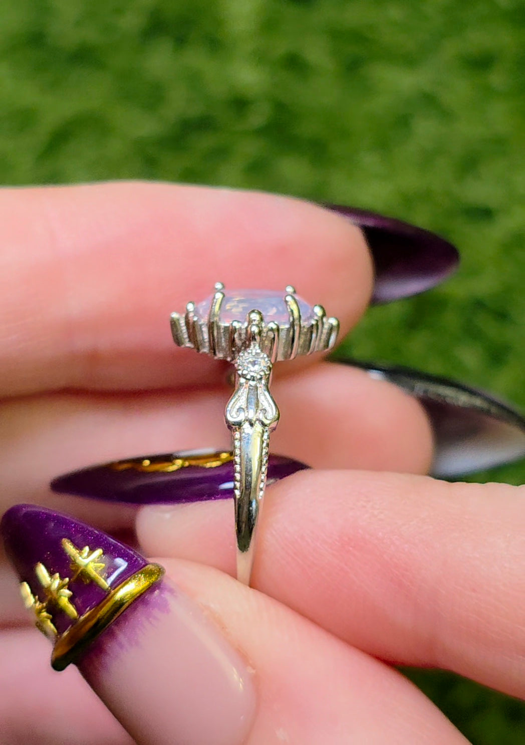 Lavender Moon Quartz Oval Ring