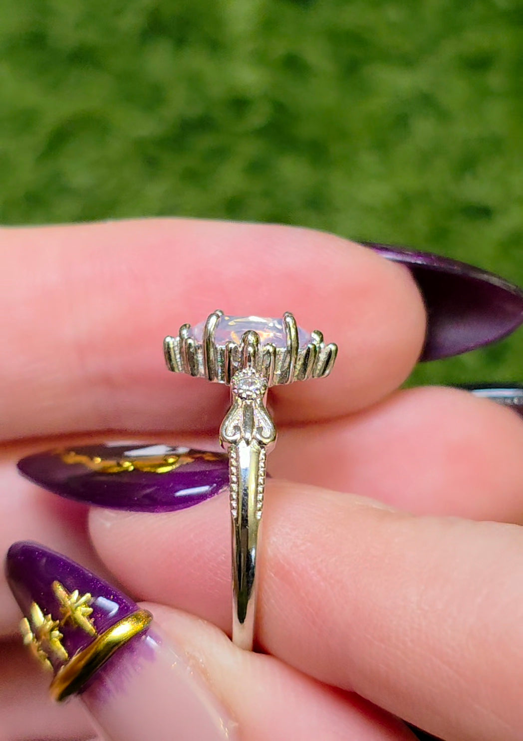 Lavender Moon Quartz Oval Ring