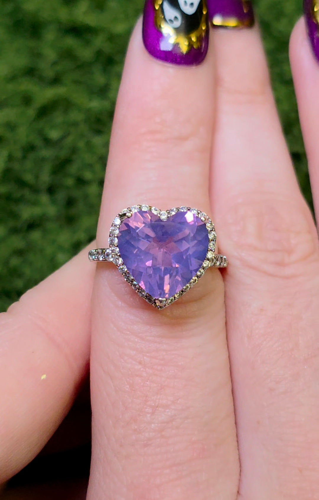 Lavender Moon Quartz Heart Ring D