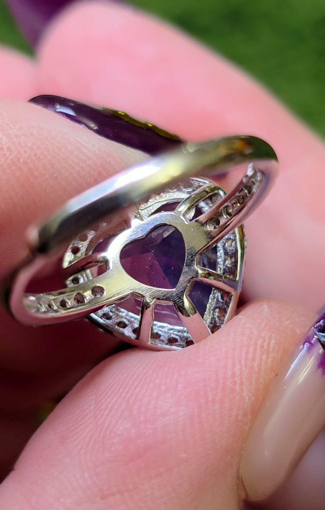 Lavender Moon Quartz Heart Ring D