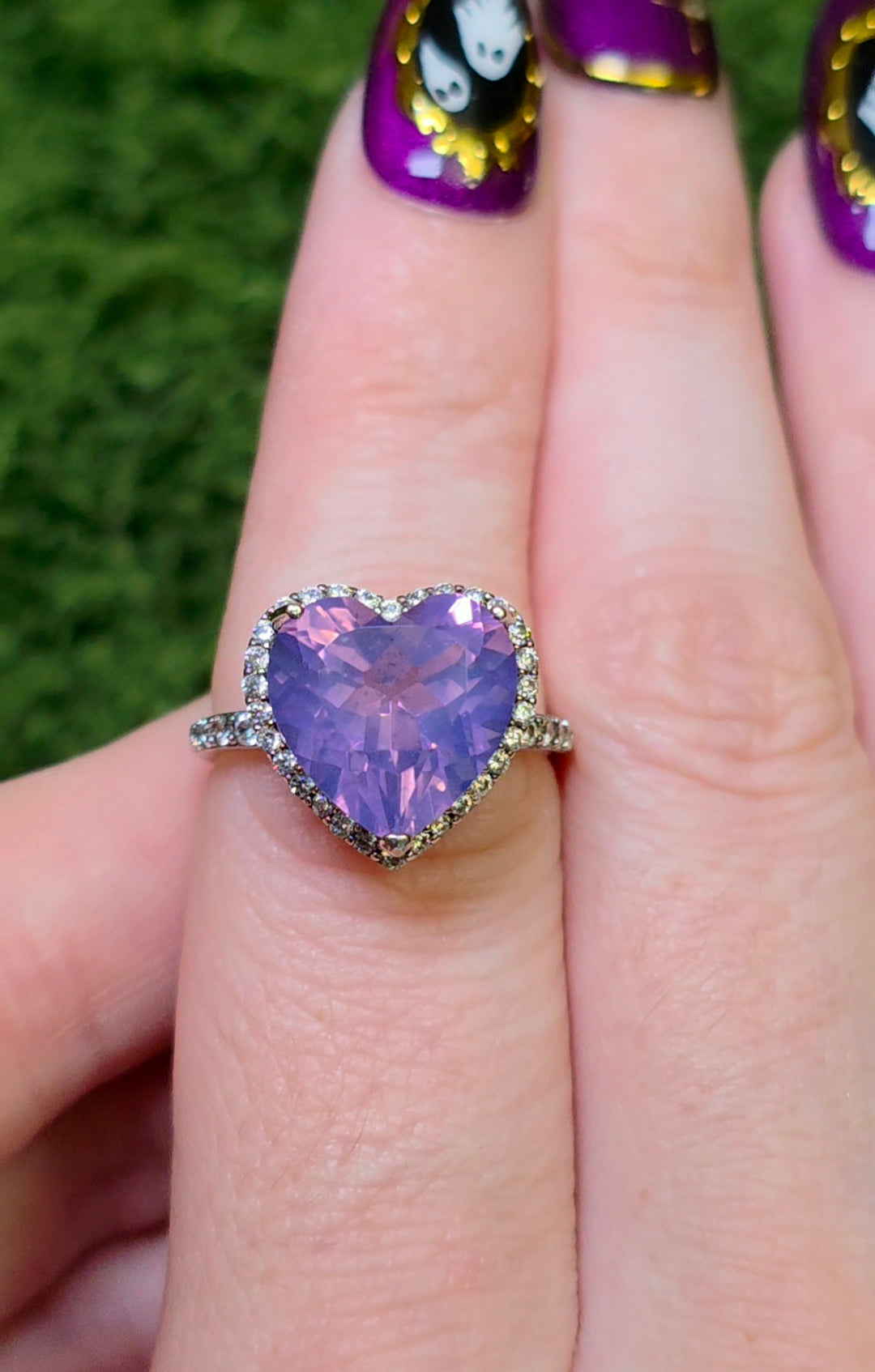Lavender Moon Quartz Heart Ring D