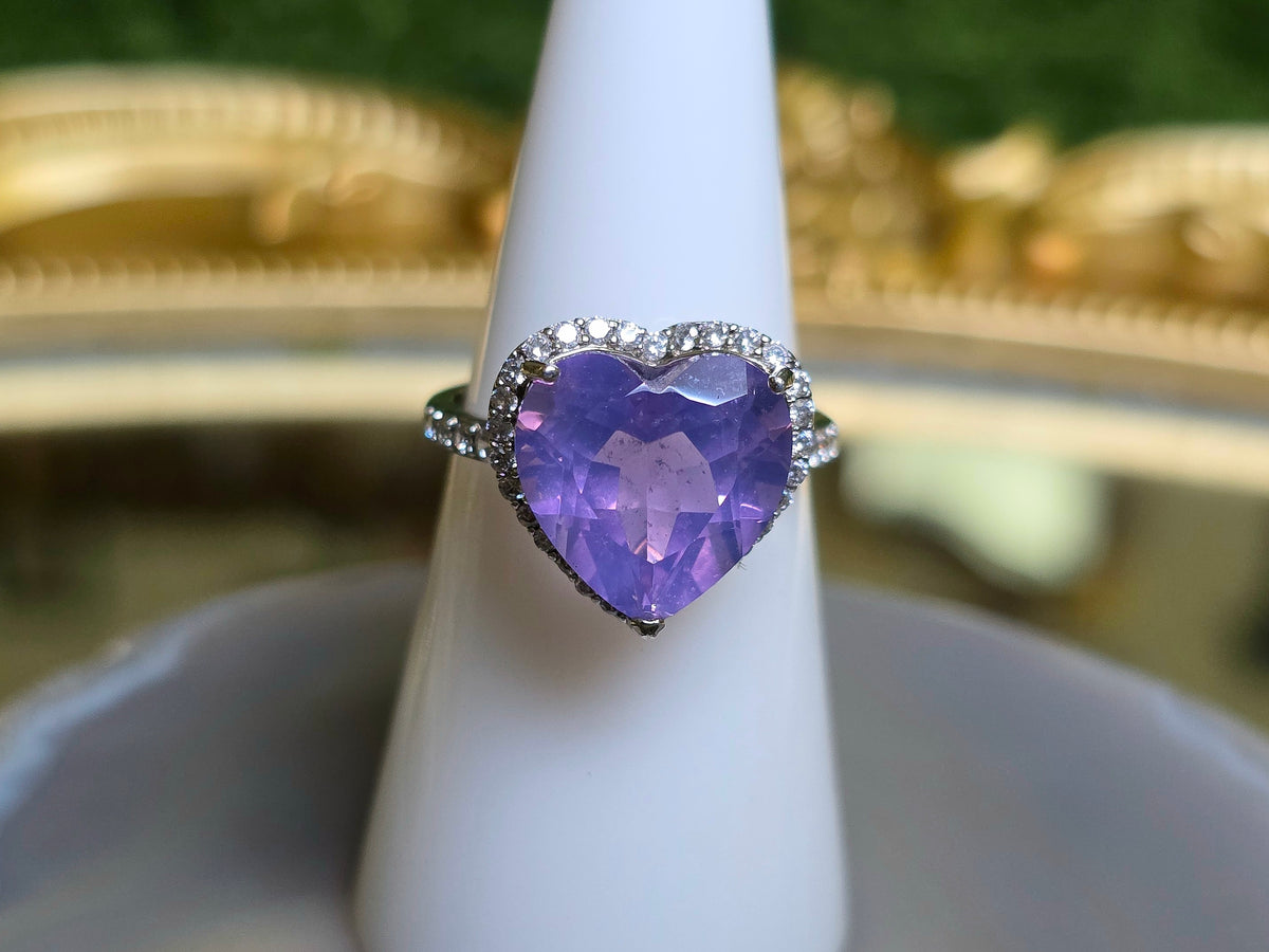 Lavender Moon Quartz Heart Ring D