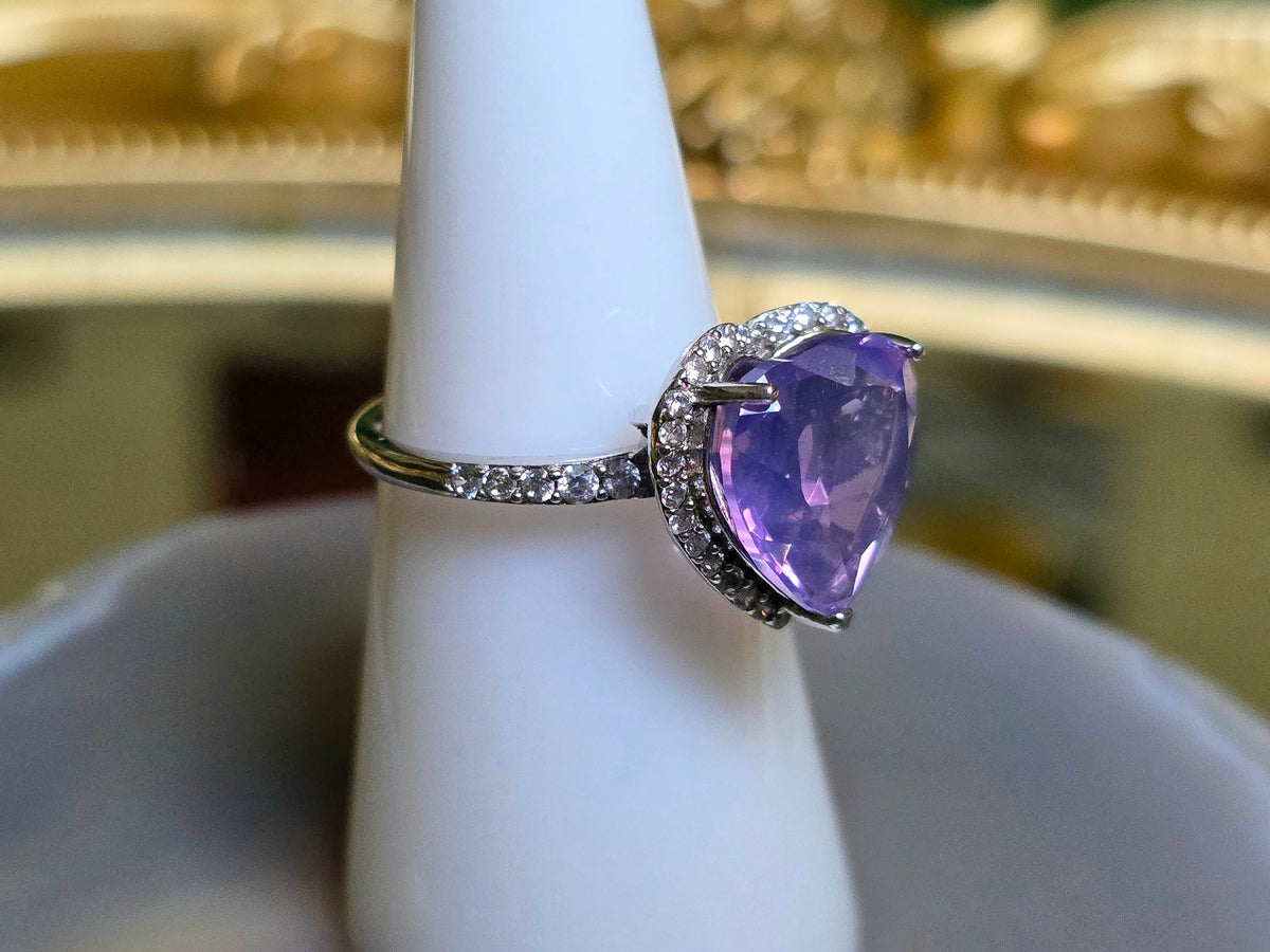 Lavender Moon Quartz Heart Ring D