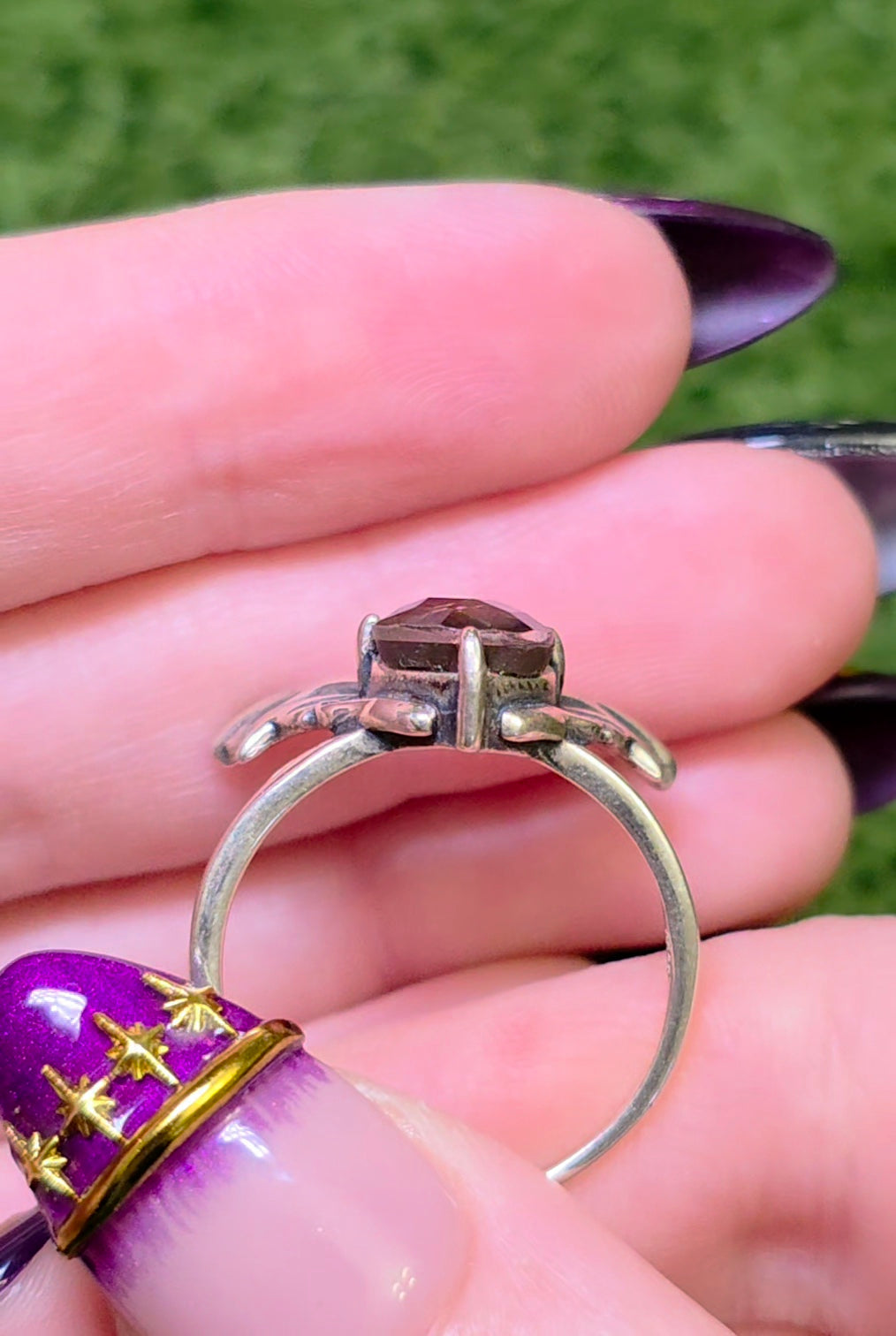 Red Fairy Ammolite Ring