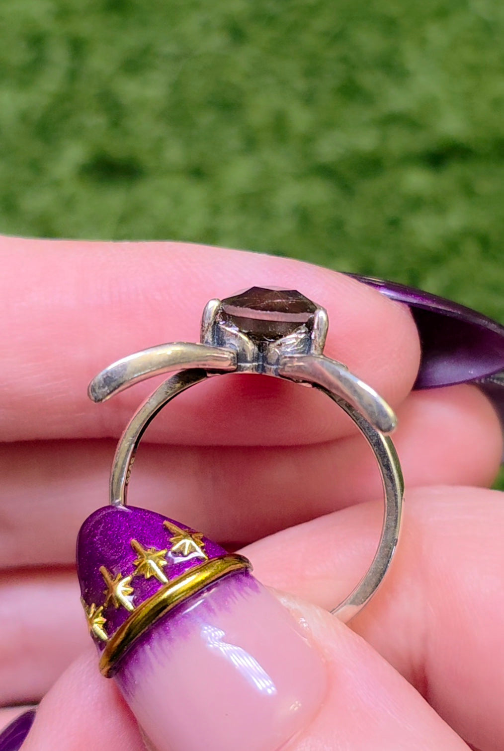 Red Fairy Ammolite Ring