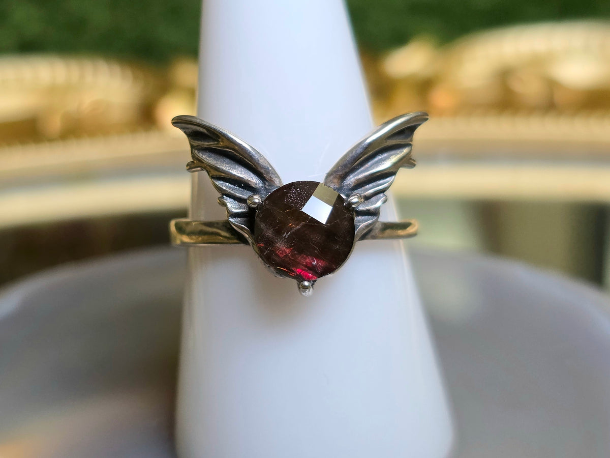 Red Fairy Ammolite Ring