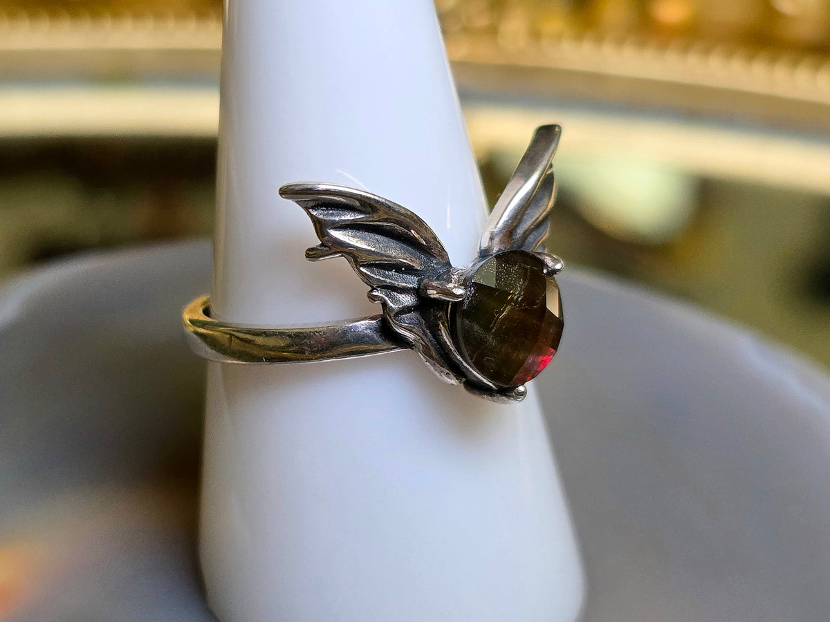 Red Fairy Ammolite Ring