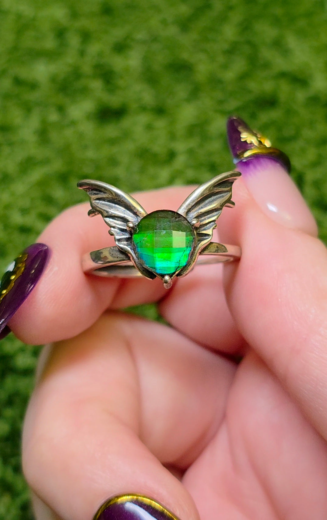 Green Fairy Ammolite Ring