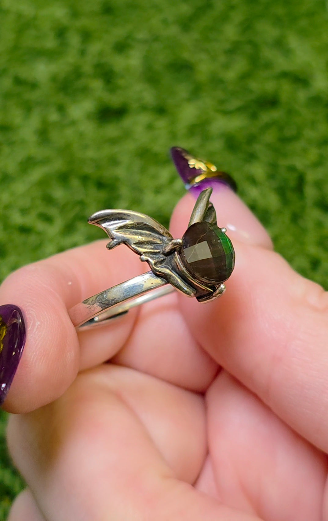Green Fairy Ammolite Ring