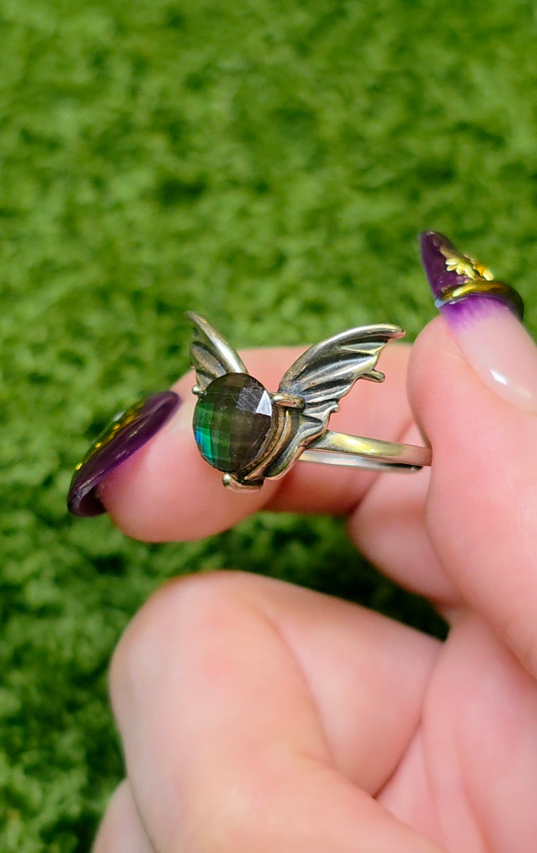 Green Fairy Ammolite Ring
