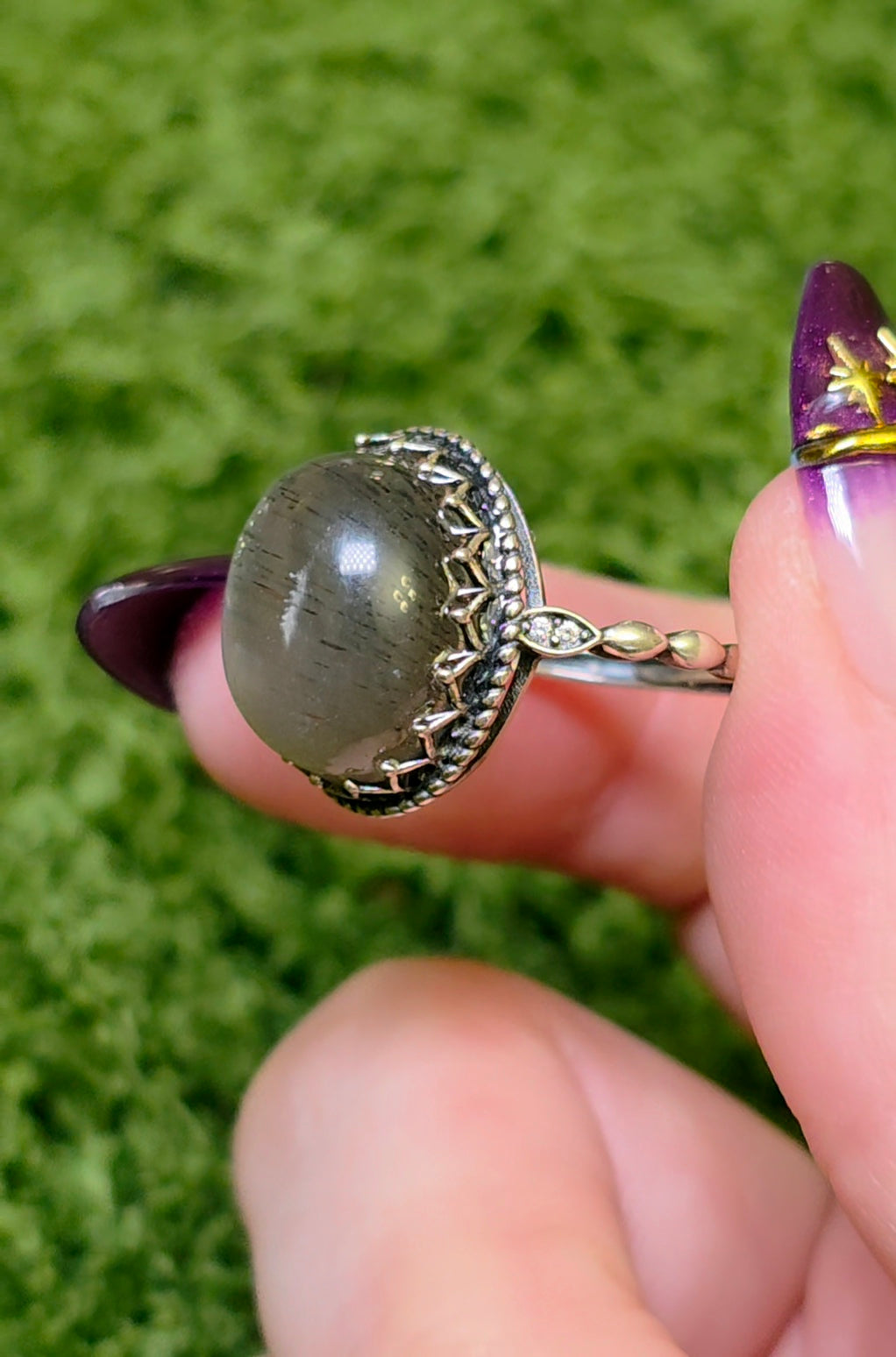 Black Moonstone Ring B