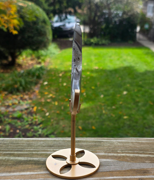 Druzy Agate Moon on Stand A