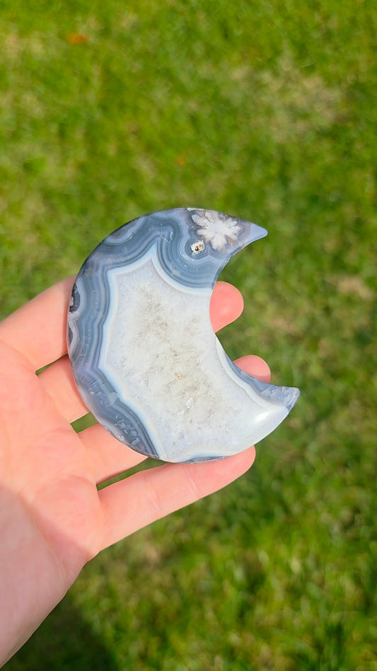 Agate Moon on Stand