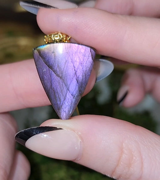 Purple Flash Labradorite Pendant