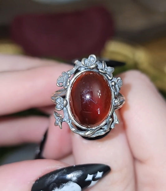 Garnet Cabochon Ring