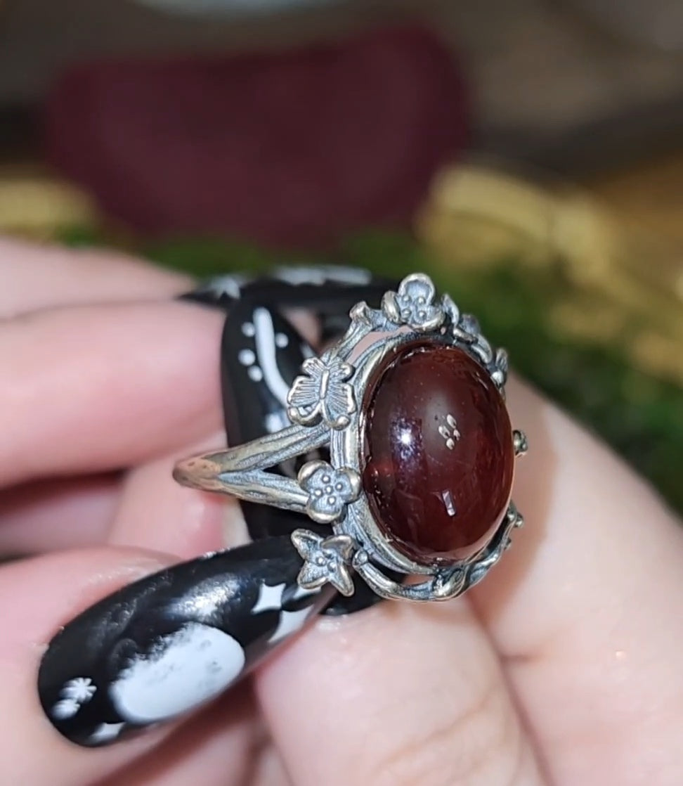 Garnet Cabochon Ring