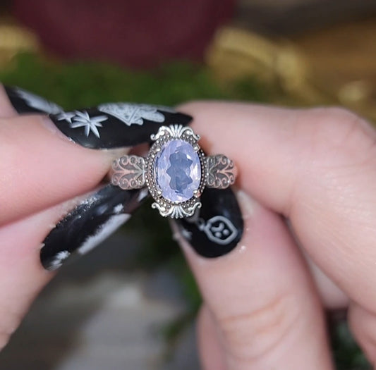 Faceted Lavender Moon Quartz Ring A