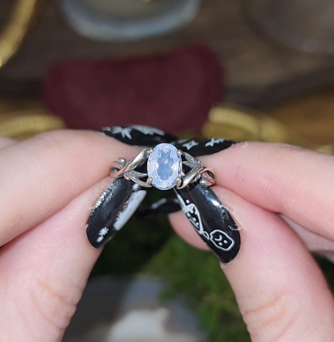 Faceted Lavender Moon Quartz Ring B