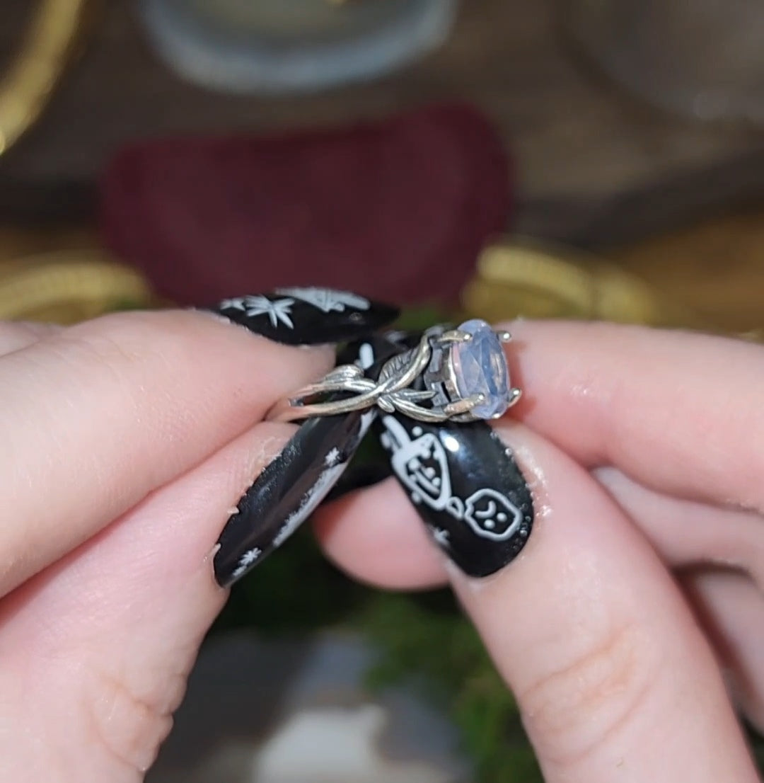 Faceted Lavender Moon Quartz Ring B