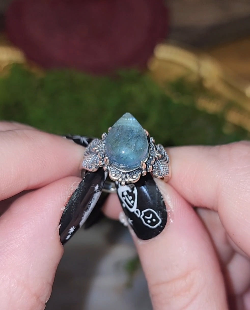 Teardrop Aquamarine Ring