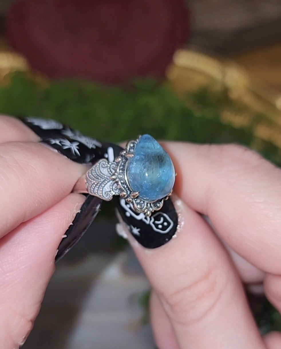 Teardrop Aquamarine Ring