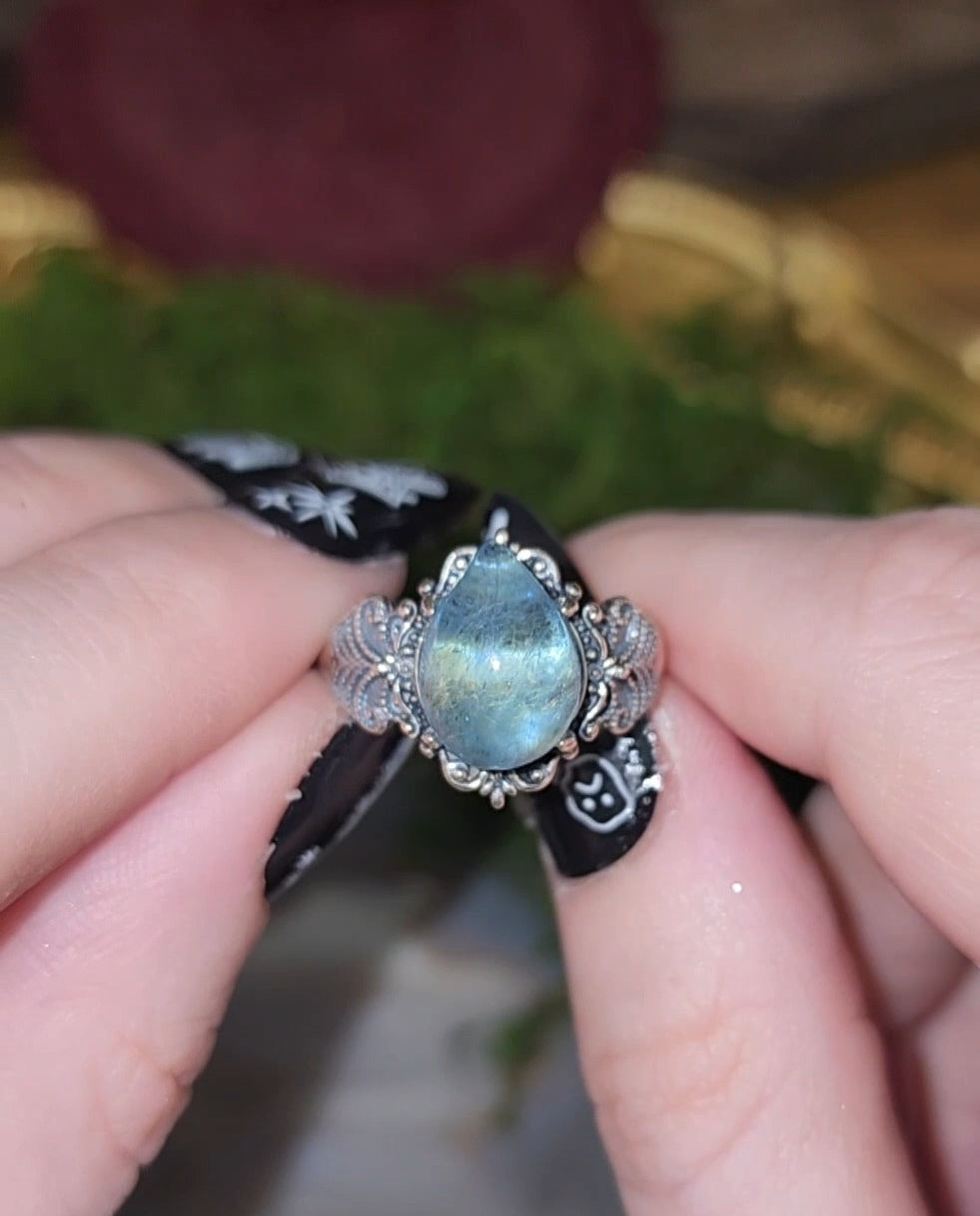 Teardrop Aquamarine Ring