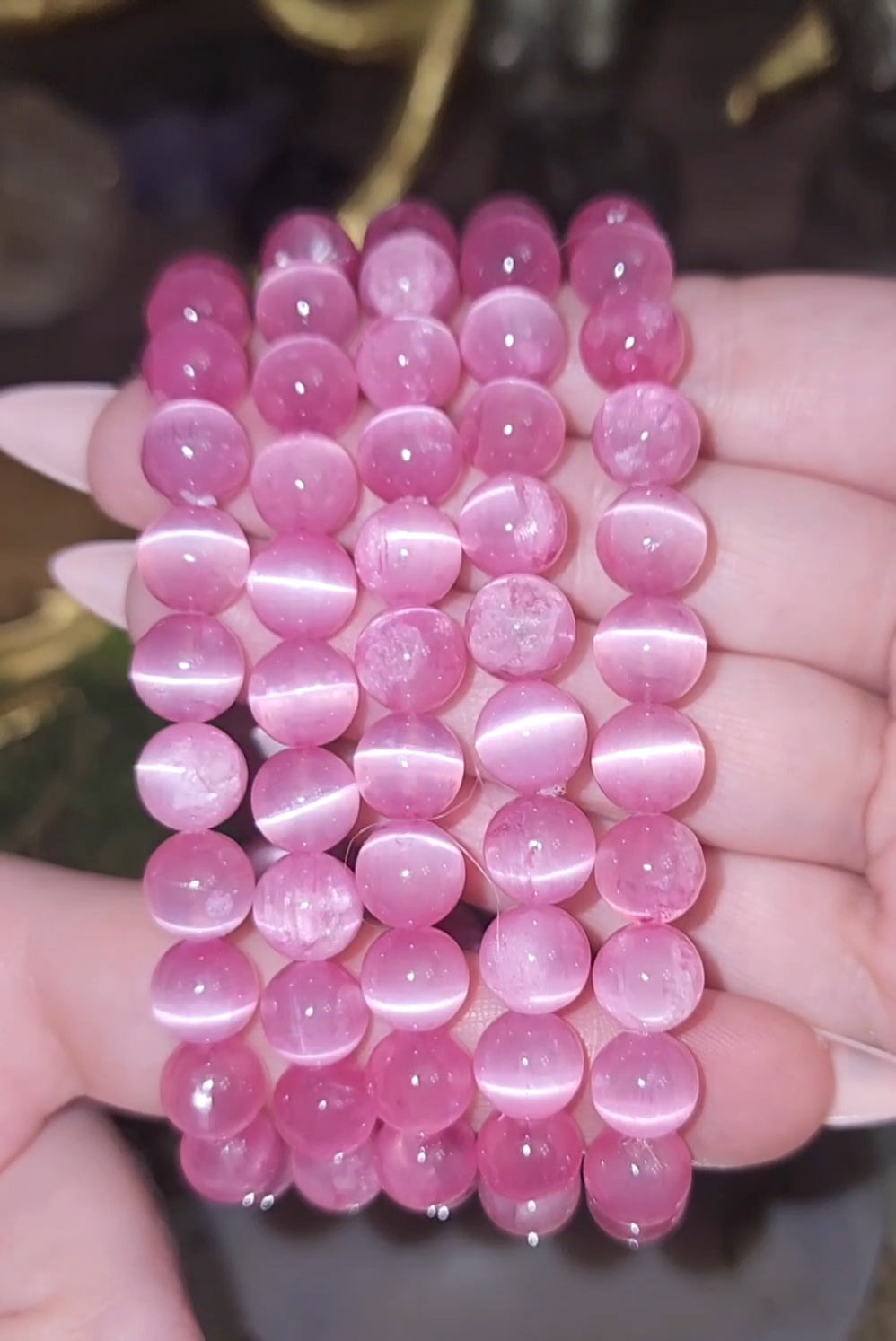 8mm Pink Selenite Bracelet