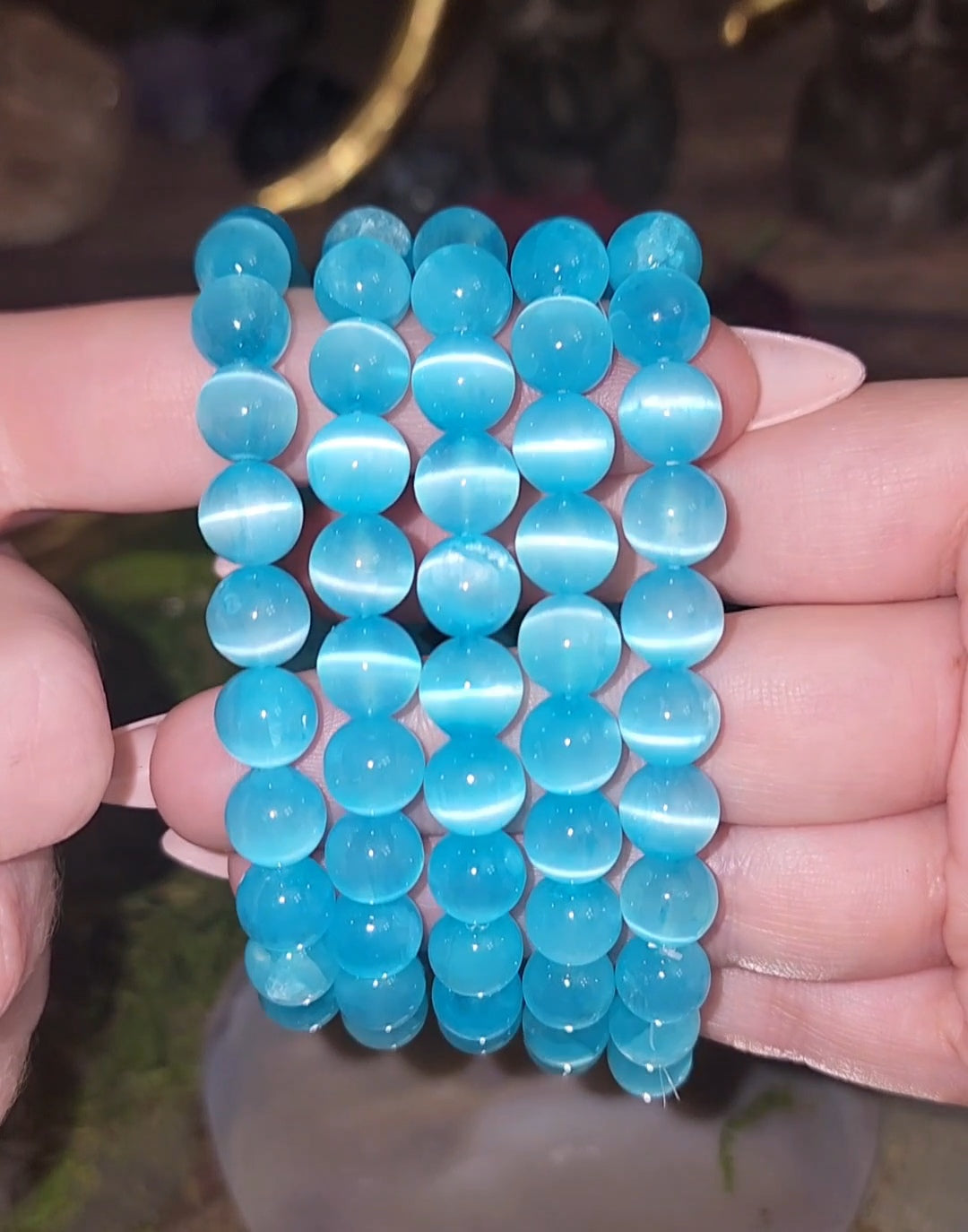 8mm Sky Blue Selenite Bracelet