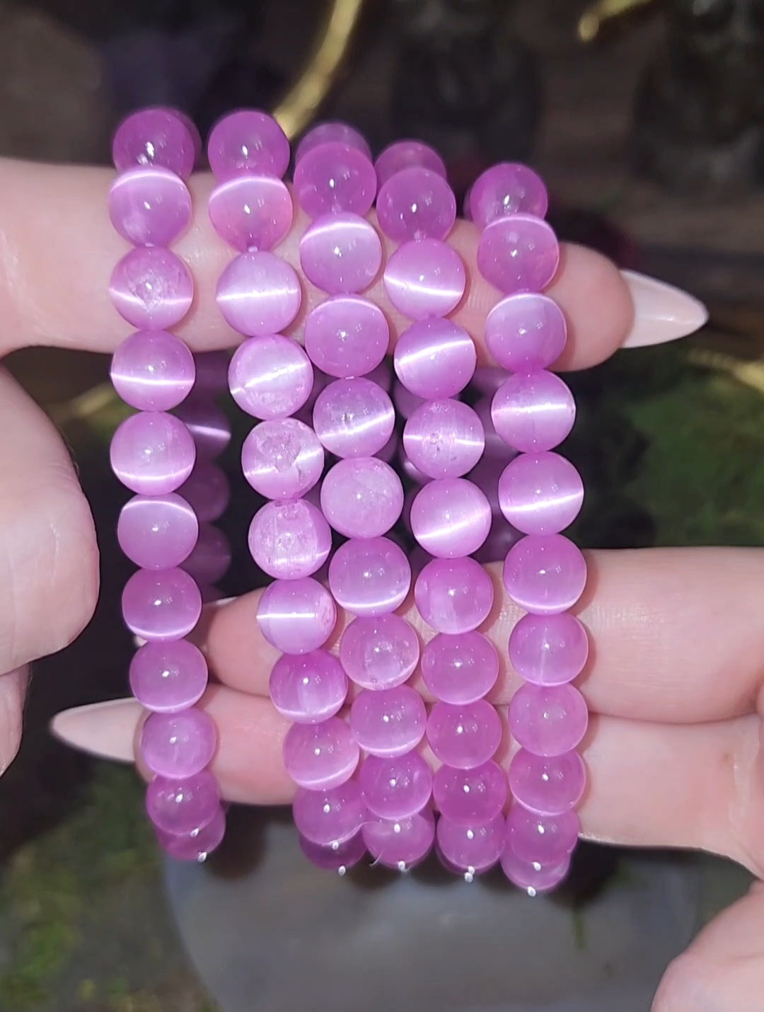 8mm Purple Selenite Bracelet