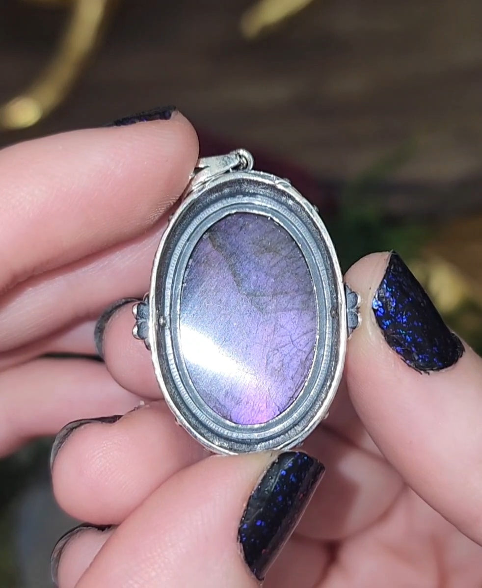 Purple Flash Labradorite Pendant