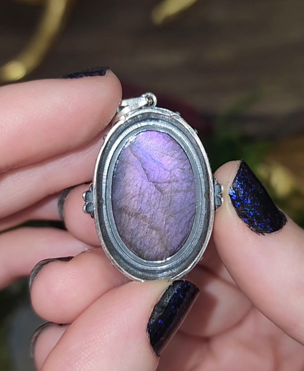 Purple Flash Labradorite Pendant