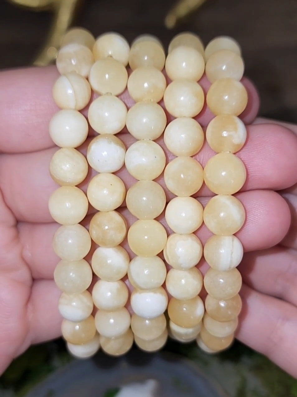 8mm Orange Calcite Stretch Bracelet