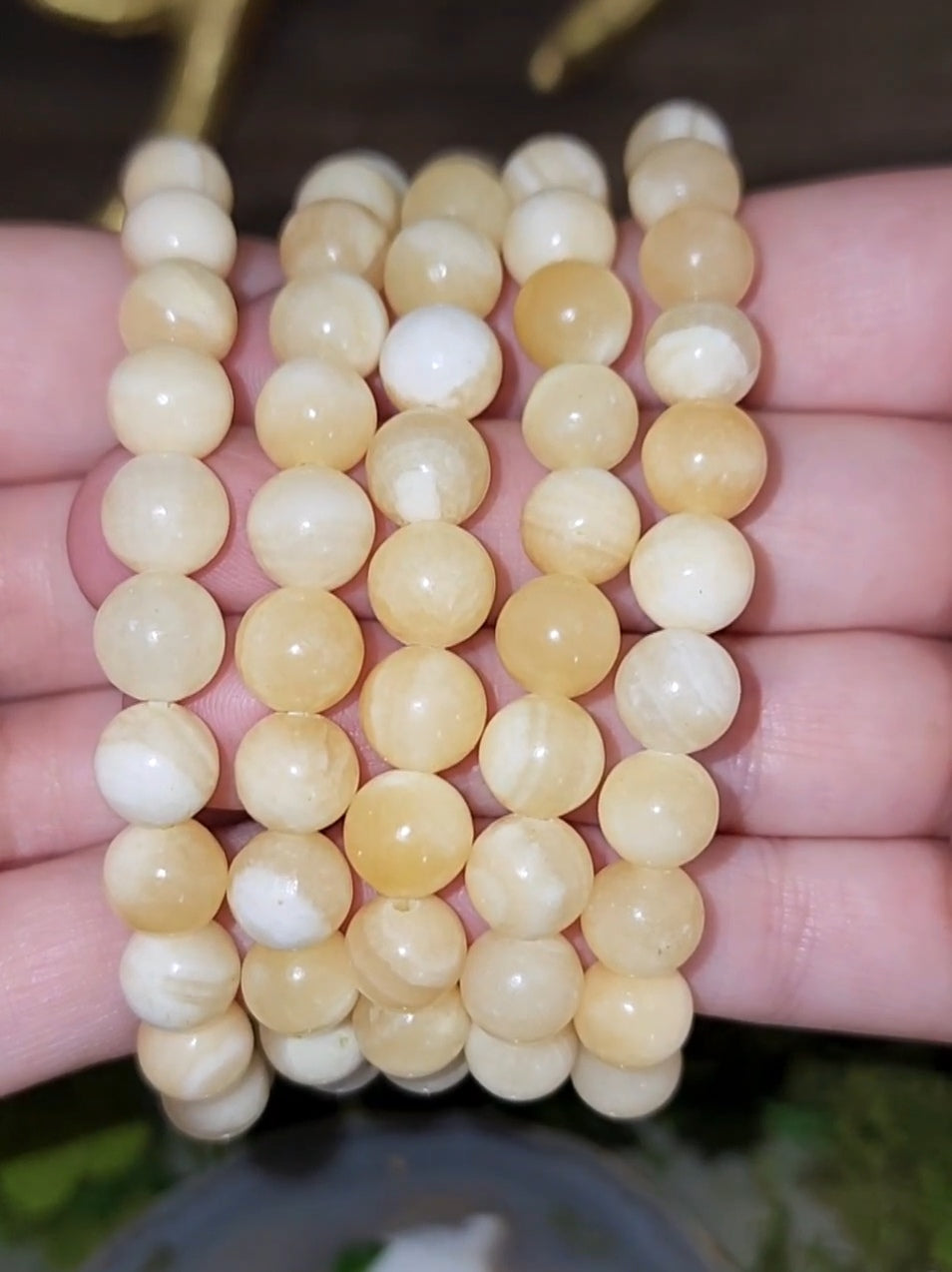 8mm Orange Calcite Stretch Bracelet