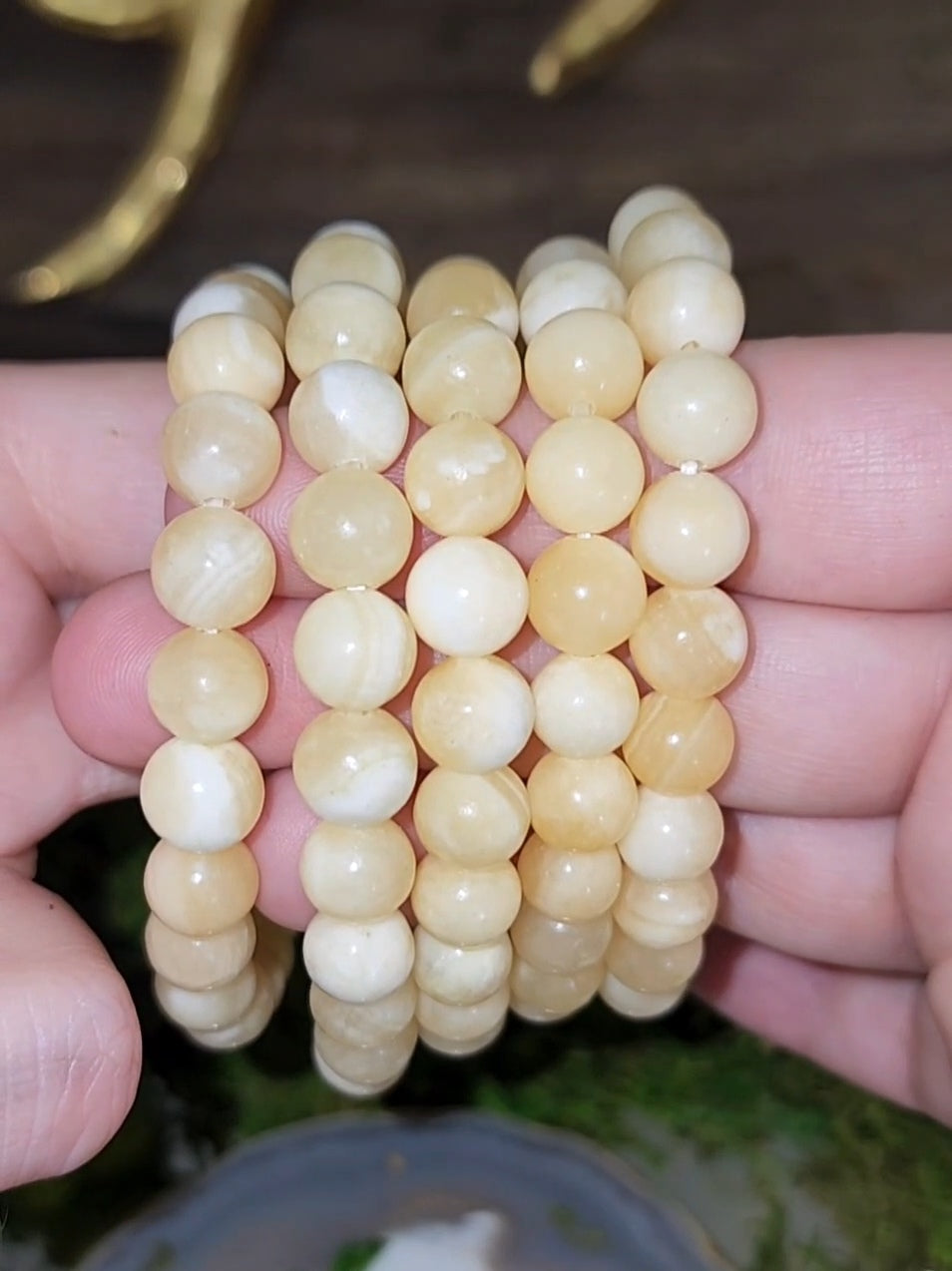 8mm Orange Calcite Stretch Bracelet