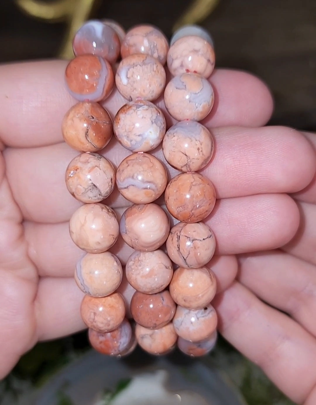 10mm Cotton Candy Agate Bracelet