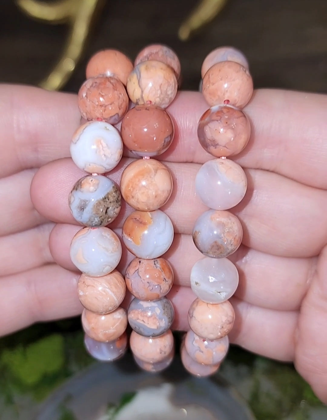 10mm Cotton Candy Agate Bracelet