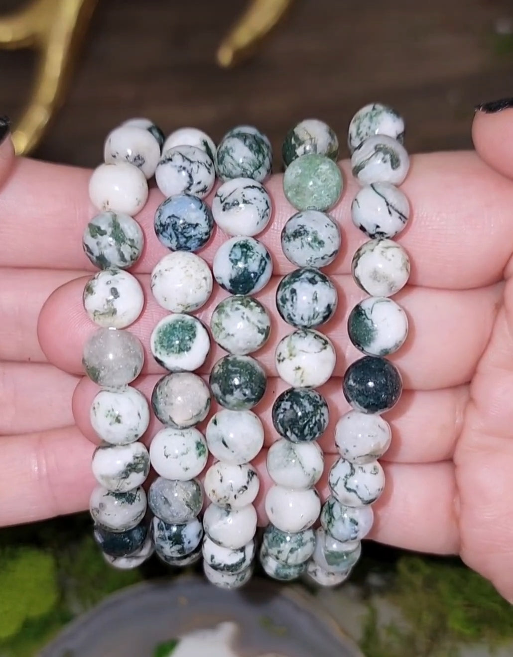 8mm Tree Agate Bracelet