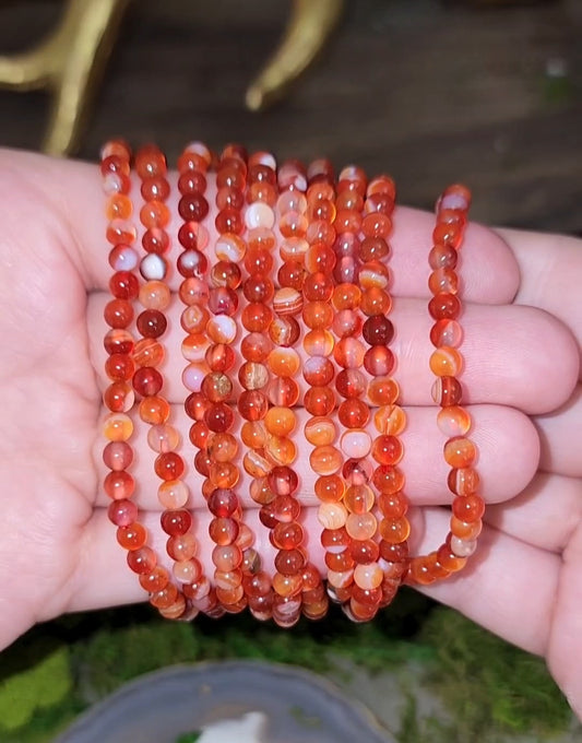 4mm Carnelian Stretch Bracelet