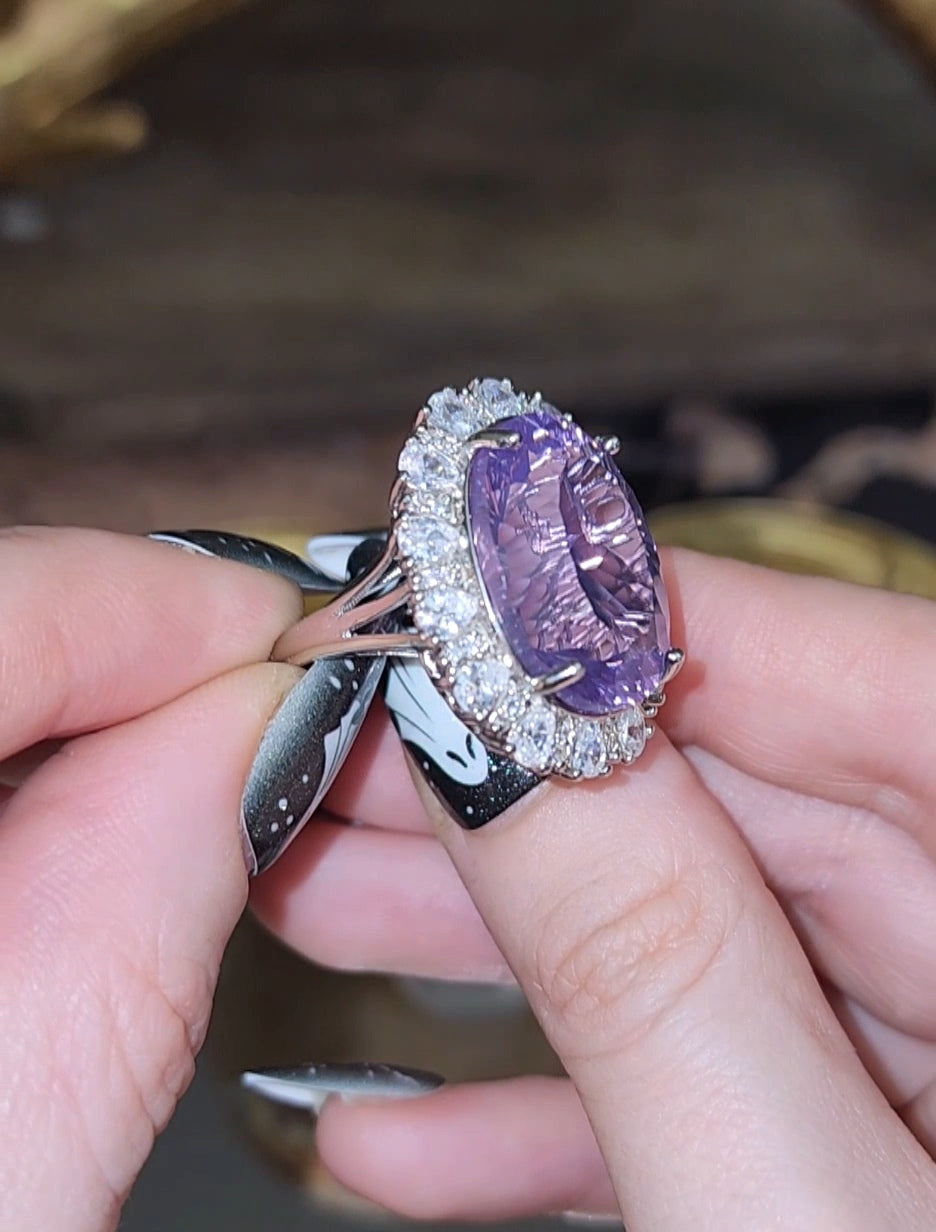 Lavender Moon Quartz Cocktail Ring