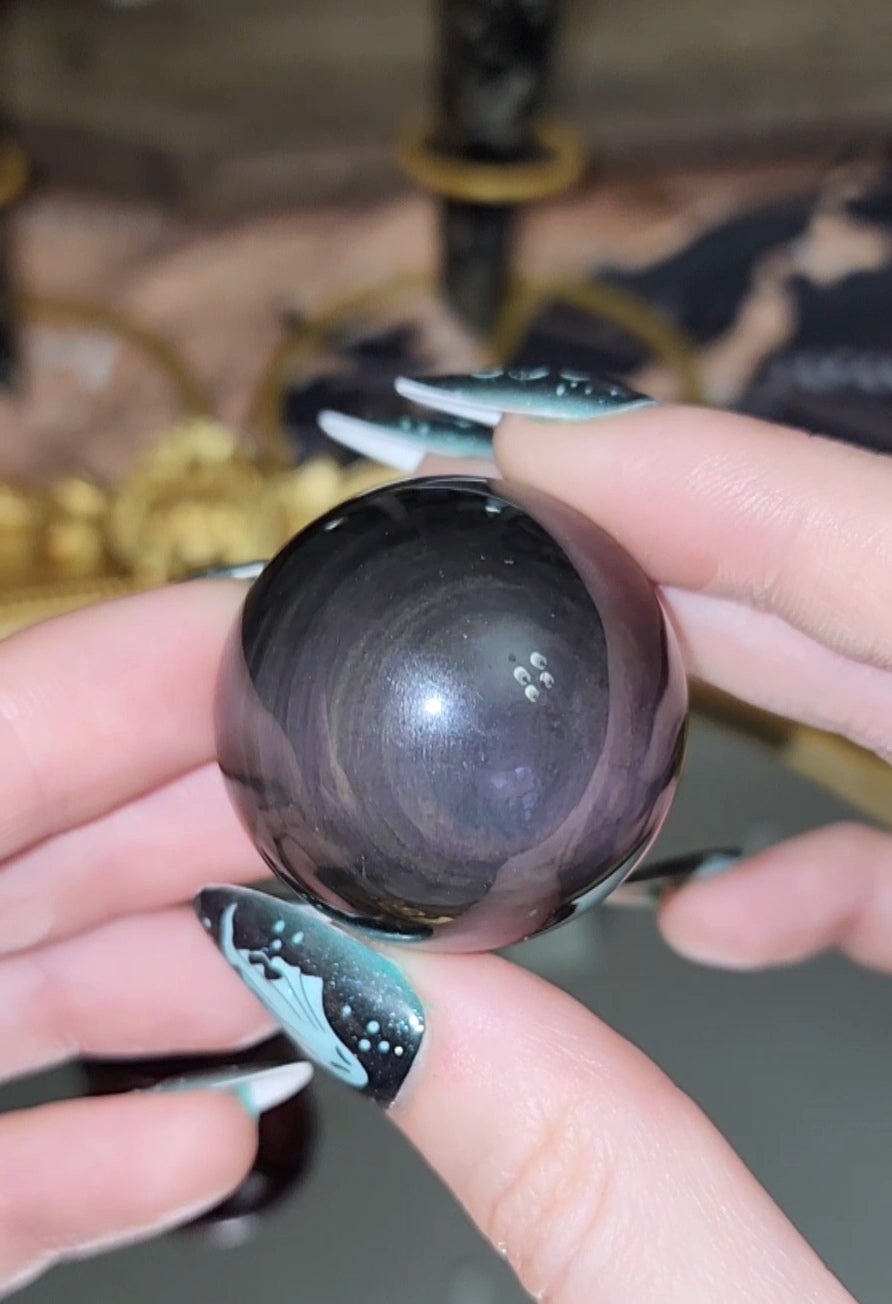 Rainbow Obsidian Sphere