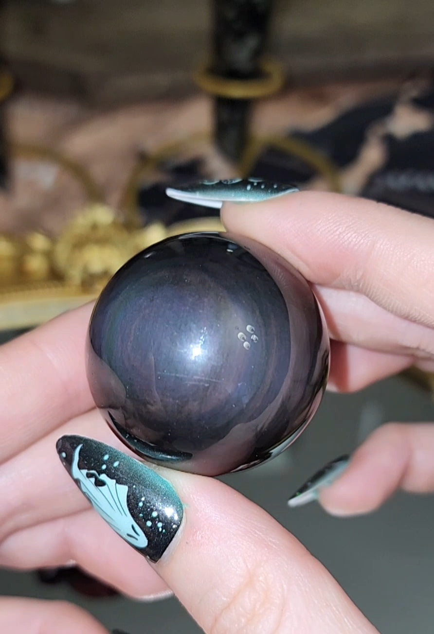 Rainbow Obsidian Sphere