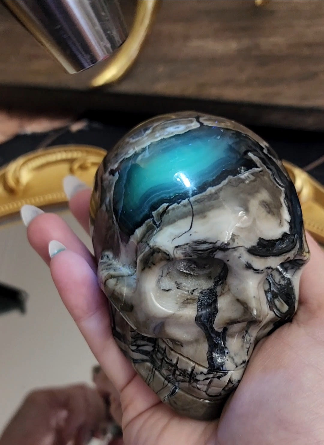 Volcano Agate Skull