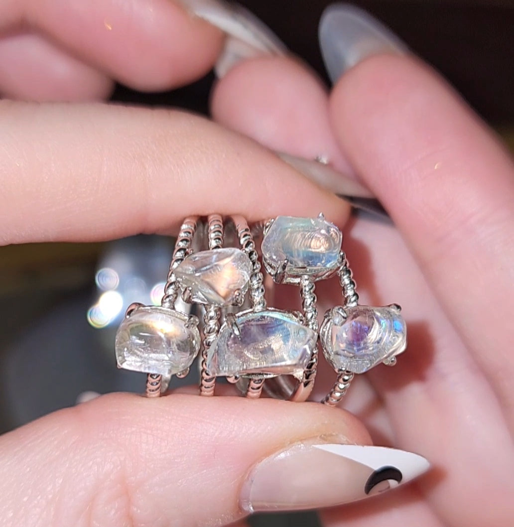 Madagascar Moonstone Freeform Ring