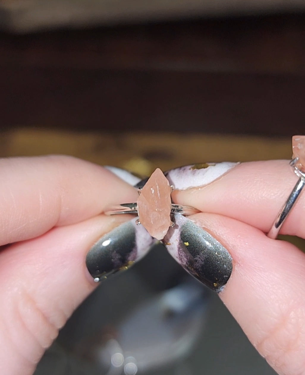 Pink Amethyst Cluster Ring