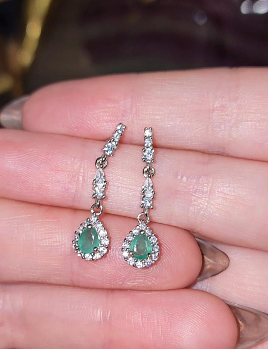 Emerald Dangle Earrings